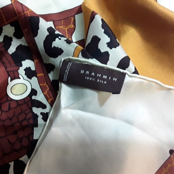 BRAHIM Silk Scarf Leopard Purses Handbags - Picture 3 of 4